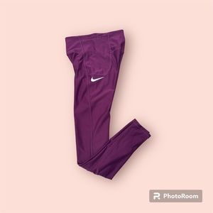 Nike kids girls size large purple leggings dri fit